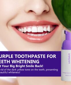 Colour Corrector Purple Toothpaste, V34 Purple Toothpaste for Teeth Whitening, Purple Toothpaste Purple Teeth Whitening Foam for Tooth Stain Removal Teeth Whitening Booster Multicolor 11 71F9aAoJENL
