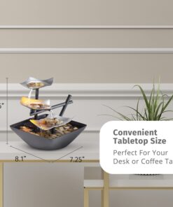 Homedics Tabletop Water Fountain, Home Décor Soothing Sound Machine - Automatic Pump, Deep Basin & Natural River Rocks. Indoor Zen Relaxation for Office, Living Room, or Bedroom, 8.25” Tall 22 71FAJ6JCz9S 2