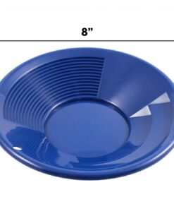 SE 8 Inch Gold Panning Pan - Dual Riffles for Easier Mining and Prospecting, Black 8" 9 71FB o35fUL