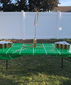 Beistle Plastic Game Day Football Tablecover for Rectangle Tables Sports Tableware Touchdown Tailgate Party, 54" x 108", Green/White 1 Pack 28 71FBOTxE4AL
