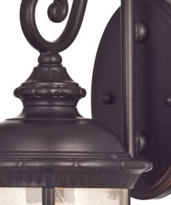 Alternative view of Westinghouse Lighting 6230600 New Haven One-Light Exterior Wall Lantern on Steel with Clear Seeded Glass, Black,Oil Rubbed Bronze Finish, (1 Pack)