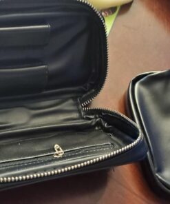 Scotte Luxury Tobacco Smoking Pipe Set,Leather Tobacco Pipe Pouch Wood Pipe Accessories(Redwood Scraper/Stand/Filter Element/Filter Ball/Small Bag/Box) (black) 37 71FCcpbO4AL