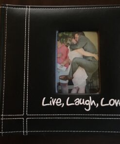 Pioneer Photo Albums Embroidered Live, Laugh, Love Black Sewn Leatherette Frame Cover Album for 4"x6" Prints 26 71FCe7u4dkL