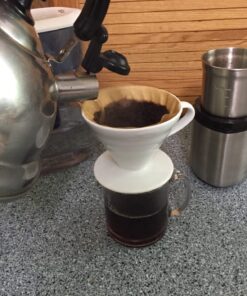 Hario V60 Ceramic Coffee Dripper Pour Over Cone Coffee Maker Size 02, White 46 71FDKKm3nyL