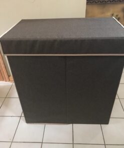 Household Essentials 5614 Double Hamper Laundry Sorter with Magnetic Lid, Brown Coffee Linen 40 71FEFaXtTKL