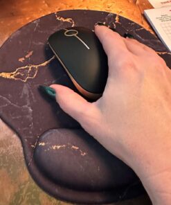 VssoPlor Wireless Mouse, 2.4G Slim Portable Computer Mice with Nano Receiver for Notebook, PC, Laptop, Computer (Black and Gold) Black and Gold 28 71FF3VNYKhL