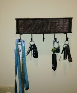 iDesign Twillo Mail and Key Holder, Decorative Wall Mounted Key Rack Organizer Pocket and Letter Sorter Holder for Entryway, Kitchen, Mudroom, Home Office Organization, 10.5" x 2.5" x 4.5", Bronze Mail & Key Rack 43 71FFhGJBWzL