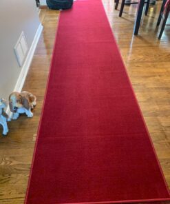 Machine Washable Modern Solid Design Non-Slip Rubberback 3x12 Traditional Runner Rug for Hallway, Kitchen, Bedroom, Living Room, 2'7" x 12', Red Solid Red Runner - 2'7" x 12' 50 71FGbMl1RAL