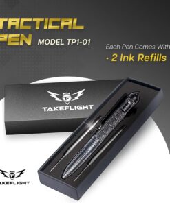 TF TAKEFLIGHT Tactical Pen Multitool, Diamond Thread Grip, Strong Rugged Aircraft Grade Aluminum EDC Survival Gear, Pocket Military Style Writing Glass Breaker for Men, Ideal Gift for Dad, Black… 12 71FGvosHdL