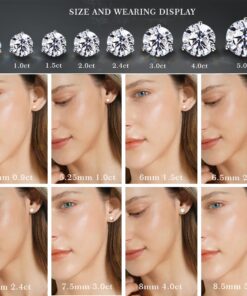 "STUNNING FLAME" 18K Gold Plated Silver Brilliant Cut Simulated Diamond Cubic Zirconia Stud Earrings 1.5 carats Gold Plated Sterling Silver - White 33 71FHaNdyERL