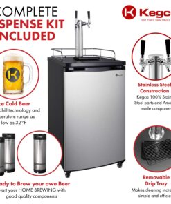 Alternative view of Kegco HBK199S-2 Keg Dispenser 2 Faucet Stainless Steel