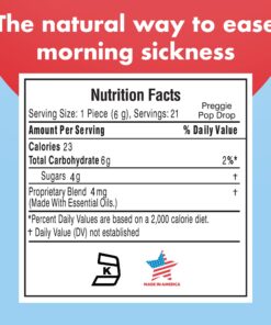 Preggie Pop Drops - 21 Drops - Morning Sickness Relief during pregnancy - Safe for pregnant Mom & Baby - Gluten Free - Four Flavors: Lemon, Raspberry, Green Apple, Tangerine Lemon, Raspberry, Green Apple, Sour Tangerine 21 Count (Pack of 1) 18 71FIY9TanQL 2
