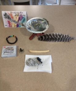 Smudge Kit Spiritual Set, Large Abalone Shell, Complete Sage Smudge Stick Kit, Palo Santo, White Sage Incense for Cleansing, Smudge Feather,Chakra Kit Bracelet, Charitable Positive Vibes Smudging Kit 40 71FJHpabSqL