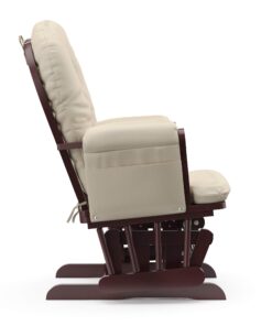 Storkcraft Premium Hoop Glider and Ottoman (Cherry Base, Beige Cushion) – Padded Cushions with Storage Pocket, Smooth Rocking Motion, Easy to Assemble, Solid Hardwood Base Ch/Beige <M21> 27 71FJe gsCUL