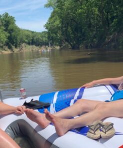 Intex Blue Tropic Inflatable 5 Person Raft or Swimming Pool Island Water Floating Lounger Raft with Backrests, Built in Cooler, and 4 Cupholders 32 71FJveHSbNL