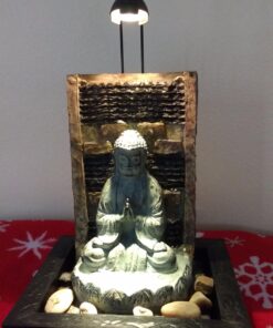 Namaste Zen Buddha Tabletop Water Fountain 11 1/2" Waterfall with LED Light for Indoor Table Desk - John Timberland 29 71FK30VcG9L