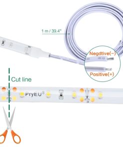 PryEU Blue (465-475nm) LED Strip Lights 12V Waterproof for Auto Car Truck Boat Motorcycle Interior Lighting 12'' 30CM 2835 SMD UL Listed Pack of 4 20 71FKJUvj L