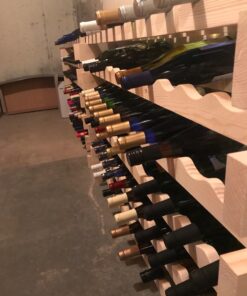 Stackable Modular Wine Rack Wine Storage Rack Holder Display Shelves for Wine Cellar or Basement, Freestanding Wine Rack Thick Wood Wobble-Free (Unfinished, 12 X 6 Rows (72 Slots)) 43 71FL mXSBGL