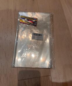 100 Pcs 10 in x 6 in(1.4mil.) Clear Flat Cello Cellophane Treat Bags Good for Bakery, Cookies, Candies,Dessert with 5 random Twist Ties! 100PCS(10x6 Inch) 27 71FLKLfim4L