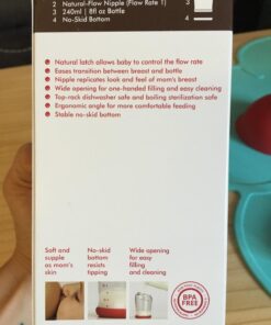 mimijumi Baby Bottle (2 pcs.) Very Hungry 8 oz Bottle with Slow Flow, Lighter Nipple - Medical Grade Silicone Anti-Colic Baby Bottles for Breastfed Babies - Newborns 0-6 Months 8oz (Slow Flow) 70 71FLRu20GpL