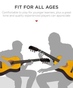 Best Choice Products 38in Beginner All Wood Acoustic Guitar Starter Kit w/Gig Bag, Digital Tuner, 6 Celluloid Picks, Nylon Strings, Capo, Cloth, Strap w/Pick Holder - Natural 24 71FLodGDw0L