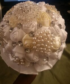Generic Engerla Handmade Crystal Diamond Pearl Rhinestone Brooch Bridal Hold Flowers Wedding Bouquet Brooch 30 71FMQd6pNsL