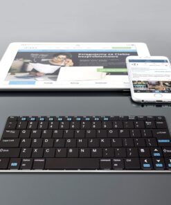 Rii K12+ Mini Wireless Keyboard with Large Touchpad Mouse&Qwerty Keypad, Stainless Steel Portable Wireless Keyboard with USB Receiver for MacBook/iPad/Tablet/PC/Laptop/Smart TV/Raspberry Pi - Black 32 71FMcAHpiPL