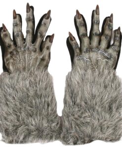 Fun World Werewolf Gloves, Assorted Colors Gray