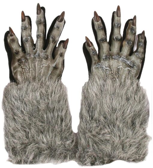 Fun World Werewolf Gloves, Assorted Colors Gray