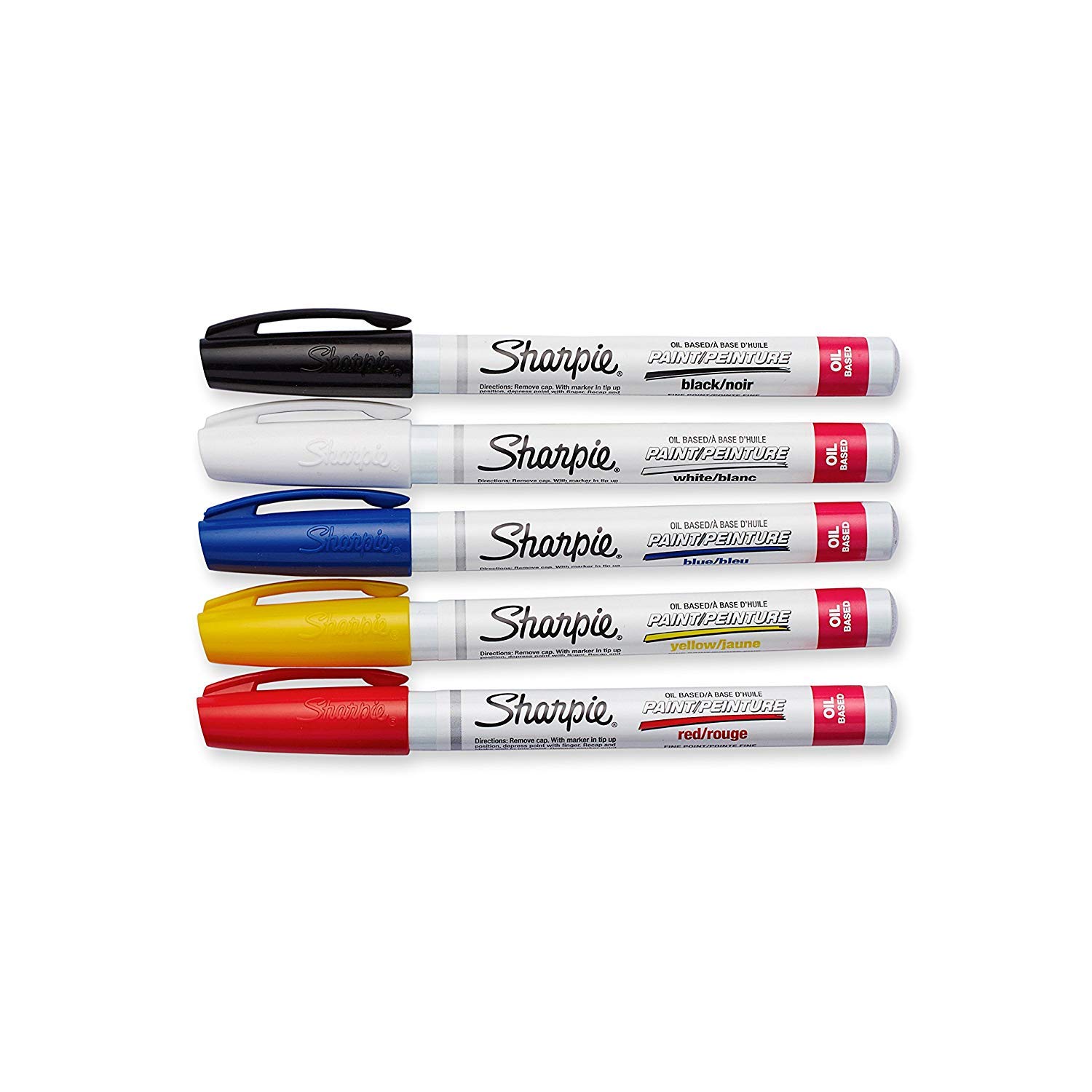 SHARPIE Oil-Based Paint Markers, Fine Point, Assorted Colors, 5 Count - Great for Rock Painting Classic Assorted 5 Count (Pack of 1) Fine Tip 2 SHARPIE Oil-Based Paint Markers, Fine Point, Assorted Colors, 5 Count - Great for Rock Painting Classic Assorted 5 Count (Pack of 1) Fine Tip - Image 2