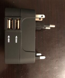 Travel Adapter, JOOMFEEN Worldwide All in One Universal Power Wall Charger AC Power Plug Adapter with Dual USB Charging Ports for USA EU UK AUS Cell Phone Laptop (Black) Black 68 71FQ 2g3g8L