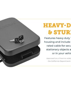 SnapSafe Portable Lock Box for Guns and Valuables – Includes Lock Box, 2 Keys and Patented Security Cable – An Ideal Car Gun Safe – XL, Black, 10 x 7 x 2 Inches X-large Grey- 75210 36 71FR1B9DqAL