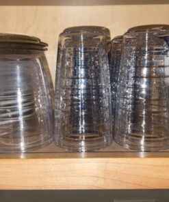 Insulated Drinking Glasses 16oz 4-pack - Made in USA Great for Iced Coffee & Hot Drinks, Clear Double Wall Plastic Tumbler Cups, Microwave, Freezer & Top Rack Dishwasher Safe Reusable Cups Clear - 16 oz 16.0 ounces 27 71FRBpMO7qL