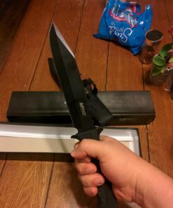 MTECH USA MT-086 Fixed Blade Hunting Knife, Black Straight Edge Blade, Black Handle, 12-1/4-Inch Overall, Black Blade 58 71FRrPLHrzL