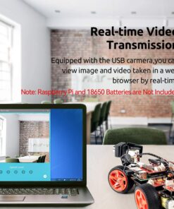 SunFounder Smart Video Car Kit V2.0 PiCar-V Robot Kit for Raspberry Pi 4 Model B 3B+ 3B Graphical Visual Programming Language, Video Transmission, Remote Control by UI on Windows Mac Web Browser Picar-v-2.0 17 71FRxWZFQrL