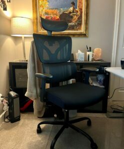 Winrise Office Chair Ergonomic Desk Chair, High Back Gaming Chair, Big and Tall Reclining Comfy Home Office Chair Lumbar Support Breathable Mesh Computer Chair Adjustable Armrests (Black) Black 40 71FSURmpEcL