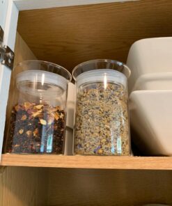 ZENS Glass Canisters Jar with Lid, Airtight Sealed 15 Fluid Ounce Spice Jars Sets of 2, Clear Small Kitchen Storage Containers for Herbs,Tea 4.76 x 3.15 IN 03-15oz*2 40 71FT5kChI1L