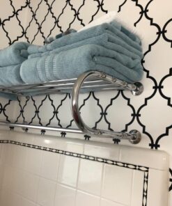 Organize It All Wall Bath Towel Bar in Chrome mounted shelf, 26" W x 11.25" L x 7.5" H 26"W x 11.25"L x 7.5"H 37 71FTWcMGvBL