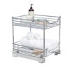 Household Essentials Glidez Multipurpose Chrome-Plated Steel Pull-Out/Slide-Out Storage Organizer for Under Cabinet Use - 2-Tier Design - Fits Standard Size Cabinet or Shelf, Chrome 14.25" - Standard 31 71FU0CN1hBL