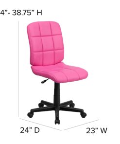 Flash Furniture Clayton Mid-Back Pink Quilted Vinyl Swivel Task Office Chair 24 71FUcIVce8L