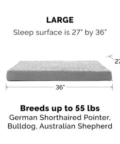 Alternative view of Furhaven Orthopedic Dog Bed for Large/Medium Dogs w/ Removable Washable Cover, For Dogs Up to 55 lbs - Ultra Plush Faux Fur & Suede Mattress - Gray, Large Ultra Plush Curly Faux Fur (Gray) 36.0"L x 27.0"W x 3.0"Th Orthopedic Foam