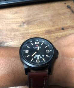 cofuo Mens Fashion Dress Analog Quartz Watch with Brown Leather Band Unique Big Face Number Retro Casual Wrist Watches Classic Business Waterproof Wristwatch Calendar Date Week - Black Brown 36 71FXENI4VFL