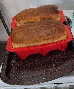 Silicone Large Bread Pan and 1 Loaf Pan 2PCS | Non-Stick Baking Mold | Premium Kitchen Pan | Dishwasher Safe 9.25L x 3.9W | Flexible Easy release for Homemade Cakes, Breads, Meatloaf and quiche. 1 Loaf 2PC 32 71FXxm4AHcL