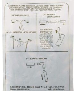 Raindrip 312050B Drip Irrigation Fittings Single Barbed Coupling Connectors, 1/4-Inch, 50 Per Bag, for Trees, Shrubs, Black 12 71FZJKqagAL