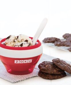 ZOKU Ice Cream Maker, Compact Make and Serve Bowl with Stainless Steel Freezer Core Creates Soft Serve, Frozen Yogurt, Ice Cream and More in Minutes, BPA-free, Red 11 71Fbn11d5L