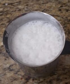 Francois et Mimi Milk and Creamer Frother Coffee Foam Pitcher with Handle and Lid, Stainless Steel, 14-Ounce Capacity, for Cappuccino and More 10 71FfNkofc8L