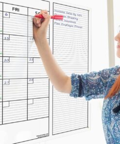 KITLIFE Wet or Dry Erase Jumbo Monthly Wall Calendar – Undated Office Wall Planner – Erasable Whiteboard with Calendar Month and Notes – Easy Mount Adhesive Foam Strips Included, 24 x 36” 10 71FfnDqxxqL