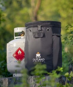 Outland Living Firebowl UV and Weather Resistant 740 Propane Gas Tank Cover with Stable Tabletop Feature, Fits Standard 20 lb Tank Cylinder, Ventilated with Storage Pocket Cover + Tabletop Black 21 71FgLa7oz0L