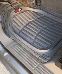 Motor Trend FlexTough Floor Mats for Cars, Gray Deep Dish All-Weather Mats, Waterproof Trim-To Fit Automotive Floor Mats for Trucks SUV, Universal Liner Car Accessories Full Set 55 71FgdughRKL