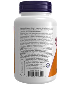 NOW Supplements, Magtein™ with patented form of Magnesium (Mg), Cognitive Support*, 90 Veg Capsules 13 71Fgu0LJmdL